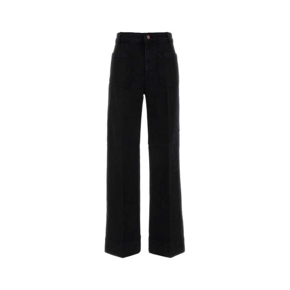 Victoria Beckham Women Black Stretch Cotton Alina Jeans